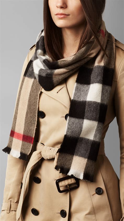 burberry castleford cashmere check scarf camel|burberry check scarf.